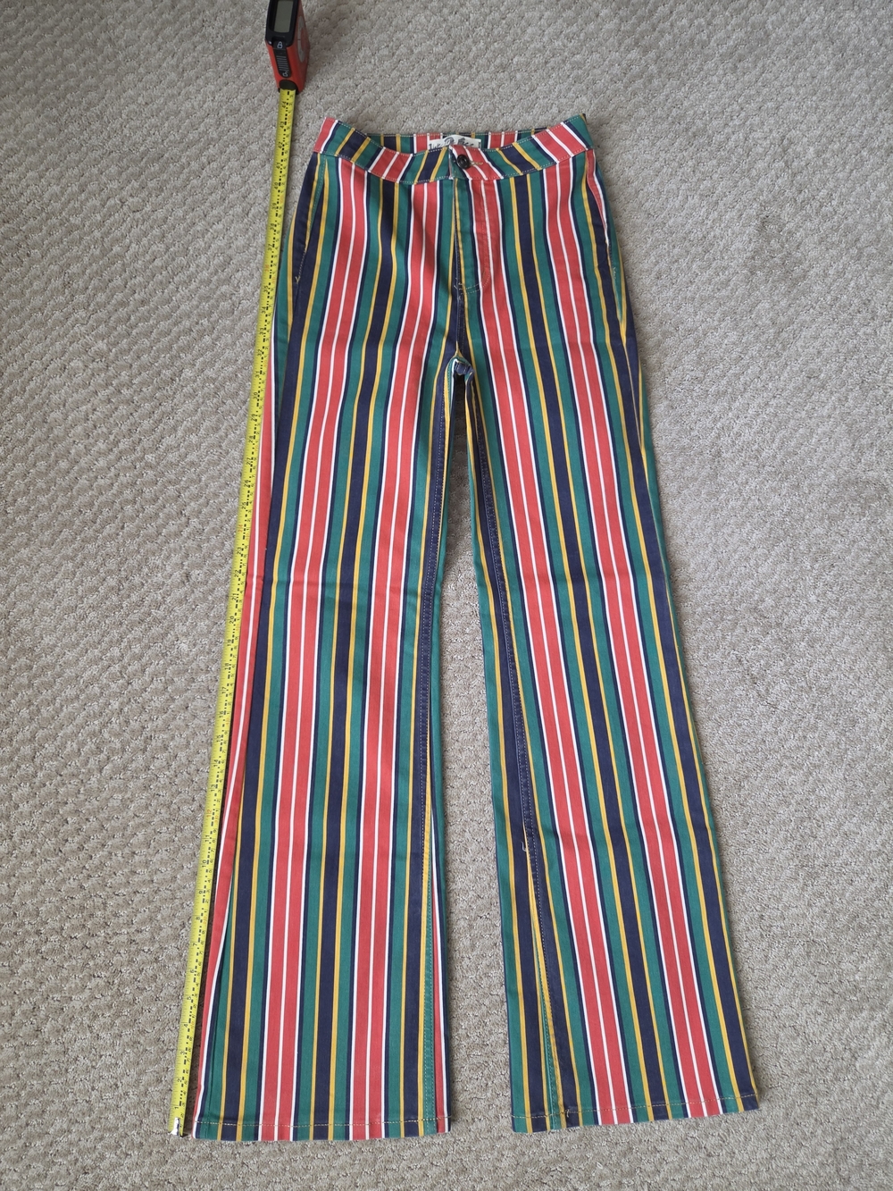 Free People We The Free Seneca Multicolor Stripe Straight Leg Jeans